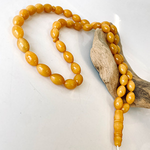 ลูกปัดอำพันบอลติกสีเหลืองธรรมชาติทรงรีสำหรับทำลูกประคำ 45 เม็ด - Product Image 3