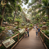 Scène d'exposition clé en main de la famille de Triceratops animatroniques avec nid de dinosaure et œufs à éclore