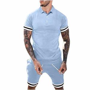 2 Piece Sets Summer OEM Custom Made Polo T Shirt and Shorts Sets for <b>Men's</b> <b>Clothing</b> Plus Size High Street Style Cotton Twin Sets - Product Image 3