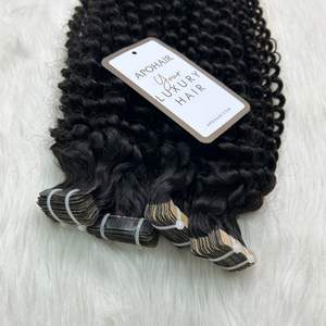 Meilleure vente Apo Hair brut vietnamien luxe qualité naturel noir lâche vague profonde style droit Afro extensions de cheveux humains - Product Image 6