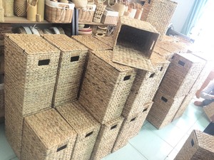 ถาดเก็บตะกร้าผักตบชวาสําหรับบ้านพร้อมฝาปิดงานฝีมือ OEM/EDM - Product Image 4