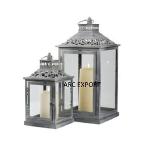 Lot de 2 lanternes de différentes tailles, grande lanterne créative faite à la main de couleur noire enduite de poudre pour Offre Spéciale à des prix abordables - Product Image 3