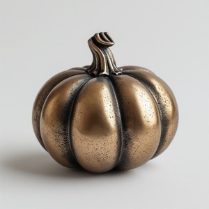 Citrouille décorative en aluminium avec finition vintage, art artisanal créant une pièce maîtresse de luxe pour Halloween - Product Image 3