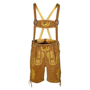 High Quality Custom Cheap Men's Oktoberfest Bavarian Lederhosen <b>Shorts</b> <b>Zipper</b> Fly Casual Solid Pattern Wholesale - Product Image 1