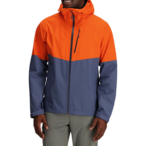 Veste coupe-vent légère en toile pour homme - Respirante, imperméable, col montant avec logo frontal pour activités de plein air - Product Image 1