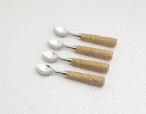 Juego de cubiertos con mango de hormigón y madera Natural para cocina, juego de cubiertos de alta calidad con tenedor y cuchara de madera - Product Image 4