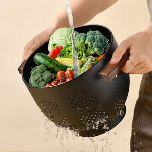 Passoire en métal en acier inoxydable résistant aux taches pour une longue utilisation lavage des légumes fruits pâtes nouilles cuisson - Product Image 2