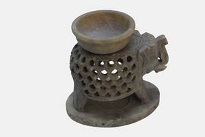 Handcrafted Soapstone Elephant Burnd Top- Aroma <b>Oil</b> <b>Burner</b> Tea Light Holder <b>Oil</b> Diffuse I Giftable Tea Light Holder for Weeding - Product Image 1