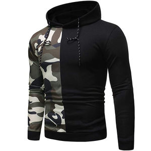 New Style <b>Men's</b> Hoodies Pullover Long Sleeve <b>Camo</b> print 2 panel Fleece Sweatshirts Winter Solid Color Hooded Tops <b>jacket</b> - Product Image 2