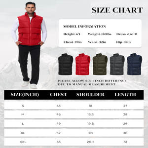 Customized Logo Men's Running <b>Walking</b> Hiking Lightweight Full Zip Sleeveless Puffer <b>Padded</b> Vest with Zipper Pockets - Product Image 6