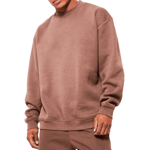 Sudadera de lana de algodón de gran tamaño para hombre, jersey liso de cuello redondo de invierno con impresión de logotipo personalizado, Fabricante Mayorista - Product Image 3