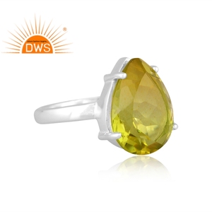 Handmade Design Fine Sterling Silver Natural Doublet <b>Peridot</b> Quartz Gemstone Stackable <b>Ring</b> Custom Jewelry For Women - Product Image 2