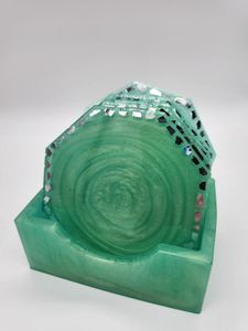 Posavasos de taza de té de mármol fáciles de limpiar, posavasos de mármol elegantes, Decoración de mesa, alfombrillas de madera de resina, posavasos de resina personalizado para fiesta de comedor - Product Image 3