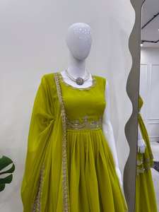 ชุดเดรสอินเดียดั้งเดิมดีไซน์เนอร์ georgette sharara salwar kameez - Product Image 3