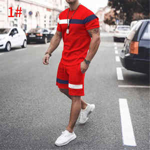 Casual <b>Men</b> Clothing Two Piece Set Shorts <b>Summer</b> T <b>Shirt</b> and Short Set <b>Men</b> - Product Image 3