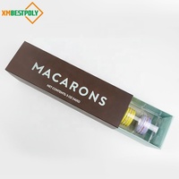 Personnalisé 6 Français Macaron Cookie Glissé Tiroir Papier Emballage Boîte Avec Insert Blister Plateau