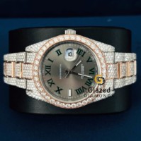 Montre de luxe VVS en acier inoxydable de haute qualité avec moissanite, verre personnalisé, analogique, diamant, mécanique, de plongée, vente en gros d'usine, style Hip Hop