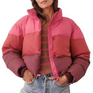 High Quality Wholesale Women's Clothing Short <b>Cropped</b> Zip up Bomber Puffer Winter Ladies <b>Jackets</b> Coats for Women - Product Image 1