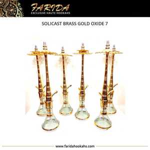 Cachimbas Farida 2021, Cachimba Mini Egipcia de Latón Macizo de Lujo, Tallada, Alta, de Tres Niveles, con Acabado de Espejo y Laca - Product Image 6