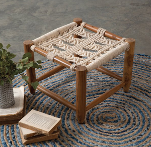 Reposapiés de madera ecológico hecho a mano taburete PEEDA moderno para interior exterior hogar jardín precio al por mayor para apartamento granja - Product Image 4