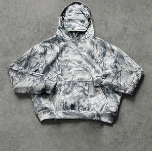 Custom Two-Piece Set For Men Heavyweight Zip Hoodie Cargo Pants Off-Road Style Camo Outdoor Hunting Sweatsuit Front Streetwear - Product Image 3