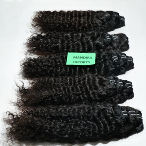 Vente en gros de 100% mèches vierges de cheveux humains indiens noirs de meilleure qualité avec des vagues profondes et lâches - Product Image 2