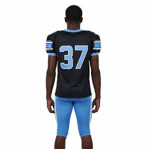 Uniformes de football américain XL personnalisés, ensemble maillot et pantalon, impression par sublimation, nom de l'équipe universitaire, numéro, short anti-UV respirant - Product Image 4