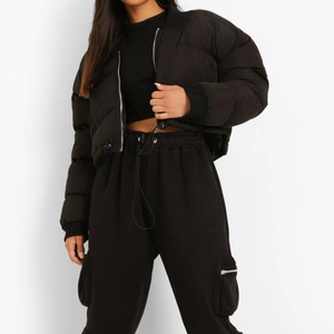 Chaqueta Acolchada Impermeable de Alta Calidad para Mujer, Rellena de Algodón, Reversible y de Secado Rápido, Estilo Burbuja, Cuello Alto - Product Image 3