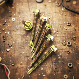 Tornillo Autorroscante Hexagonal de Acero al Carbono Clase 8, Galvanizado con Fosfato de Zinc, Rosca Estándar, Marca PDC, Múltiples Diámetros en Pulgadas - Product Image 1