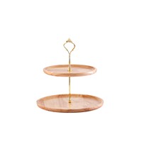 Support à gâteau 6 pièces en bois d'acacia de qualité supérieure, écologique, finition naturelle polie, décoration de Noël, compatible lave-vaisselle, fait main