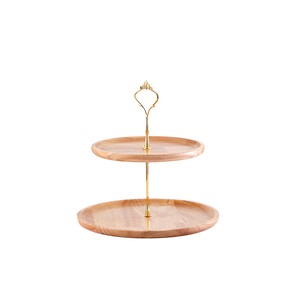 Soporte de madera para tartas de acacia de calidad superior con acabado natural pulido para exhibir y servir postres a precio mayorista - Product Image 2