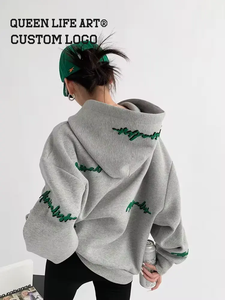 Sudadera con Capucha Extra Grande de Estilo Urbano Otoñal Personalizada, Fabricantes de Camisetas con Logotipo Frontal Estampado Digital de 430 g/m² - Product Image 3