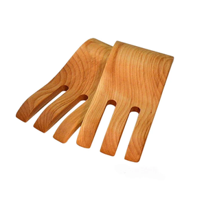 Tenedor para servir frutas de madera de nueva apariencia, cuchara de mano, servidor de ensalada de garra ecológica, arte, precio asequible y envío rápido - Product Image 5