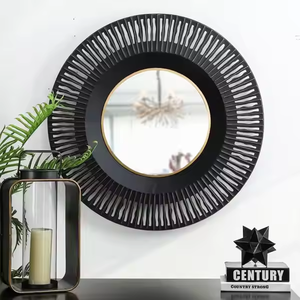 Miroir mural en métal de style design moderne de couleur noire avec une forme personnalisée unique pour la chambre et la salle de bain - Product Image 1