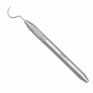 Sonde dentaire en acier inoxydable à crochet large 54, à une extrémité, instrument de diagnostic certifié CE et ISO - Product Image 1