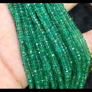 Perles d'émeraude verte naturelle de haute qualité cocarde à facettes bijoux à bricoler soi-même pierre précieuse origine zambienne - Product Image 1