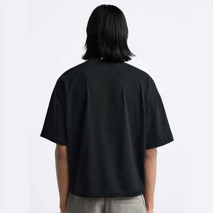 เสื้อครอปไซส์ใหญ่พิเศษใส่โลโก้ได้ตามต้องการเสื้อผ้าแนวสตรีทแวร์ผ้าคอตตอน100% เสื้อยืดสำหรับผู้ชายทรงหลวมพิมพ์ลาย - Product Image 3