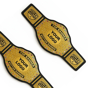 Ceinture de championnat personnalisée de haute qualité avec logo, plaques en laiton plaqué or et zinc, bannière vierge personnalisable, ceinture de récompense pour boxe et lutte, vente en gros - Product Image 5