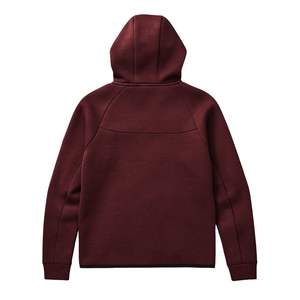 <b>Mens</b> Tech <b>Fleece</b> Windrunner Full Zip <b>Hooded</b> Jacket Crimson Lightweight Warm Athletic Training Outerwear Premium Activewear - Product Image 2