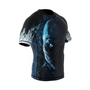 Alta calidad MMA BJJ Jiu Jitsu Rash Guard Media manga Sublimación personalizada Rendimiento Desgaste con opción de bajo costo UPF50 - Product Image 5