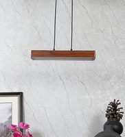 Lustre LED suspendu moderne en or, en bois et résine, dimmable, étanche IP54, écologique, durable, avec commande par bouton, blanc chaud