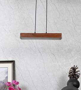 Lustre LED suspendu moderne en bois et résine, dimmable, étanche IP54, écologique, durable, commande par bouton, hauteur réglable, AC - Product Image 6