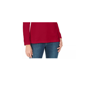 Felpa con Cappuccio Karen Scott da Donna, Taglia XX-Large, Rossa, in Spugna Francese con Lacci, Traspirante, Crop Top Autunnale - Product Image 3