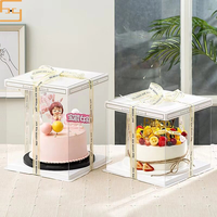 Boîte à gâteau transparente personnalisée, emballage alimentaire en plastique transparent de qualité alimentaire, mini boîte à gâteau
