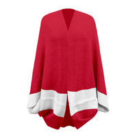 Poncho d'hiver décontracté personnalisé OEM ODM pour sororité, cardigan en tricot jacquard, châle ouvert en tricot pour femme