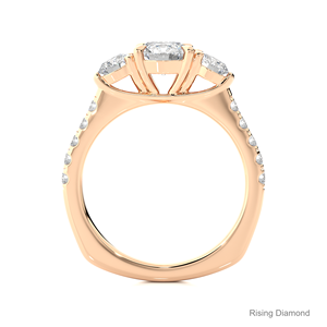 Anillo de compromiso de corte redondo cultivado en laboratorio de 1,0 quilates, Diamante CVD de oro rosa certificado IGI con regalo de aniversario para ella - Product Image 4