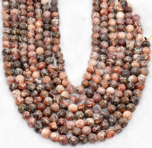 Anshul Impex - Cuentas Redondas de Jaspe Piel de Leopardo de 8 mm, Piedras Preciosas Naturales para Sanación - Product Image 1