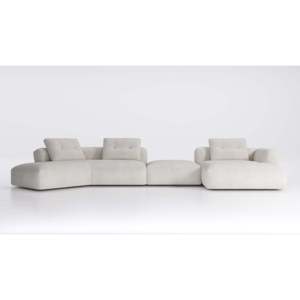 Sengu Bold Cream <b>Sofa</b> Sectional Reclining Living Room Furniture Set with Corner Feature <b>Sponge</b> Filled - Product Image 1