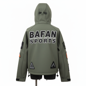 Veste Softshell pour femmes 310GSM, panneaux tactiques verts, coupe-vent, polaire chaude, logo brodé personnalisé, veste Softshell pour femmes - Product Image 2