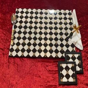 Meena Handmade Leather Customizable <b>Rectangle</b> Dining <b>Placemats</b> Modern Waterproof Solid Pattern Laser Cutting Easy Home Wipe - Product Image 1